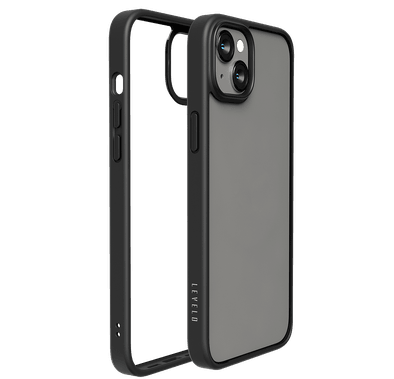 Levelo Solo Clear Back Case iPhone 14 Plus Compatibility - Black