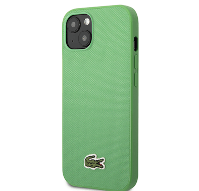 Lacoste Hard Case Iconic Petit Pique PU Woven Logo Estragon Compatible with iPhone 14 Plus - Green