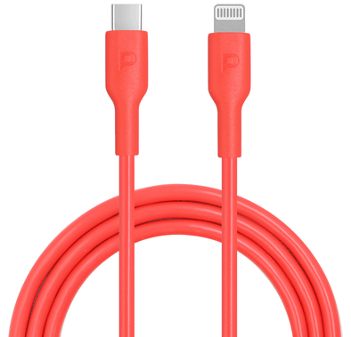 Powerology Type-C To Lightning Cable PD 20W, 1.2m, Fast Data Sync and Charge, Universal Compatibility, more than 5000 Bends Life Span - Red