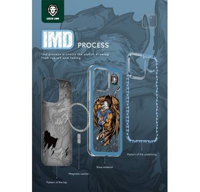 Green Lion Magnetic Warrior Case iPhone 14 Pro Max  - Blue