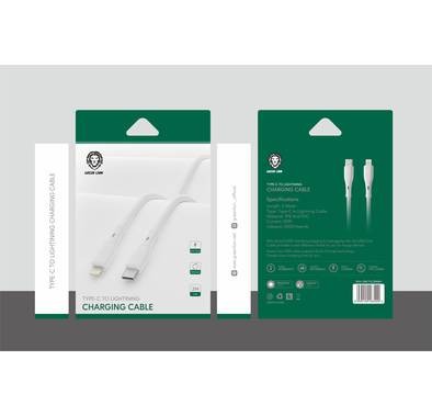 Green Lion 20W Type-C To Lightning Charging Cable  (1.2m) - White - 12 cm