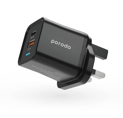 Porodo Dual Port PD + USB-A (35W+18W) Charger - Black