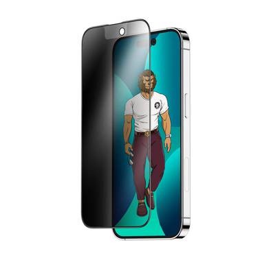 واقي شاشة زجاجي للخصوصية من Green Lion 3D AG / Matte لهاتف iPhone 14 Pro Max - أسود