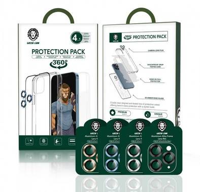 Green Lion 4 in 1 360° Protection Pack for iPhone 13 Pro - Green