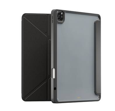 Levelo Conver Clear Back Hybrid Case for iPad Pro 12.9", Lightweight Design, Precise Cut-Outs, Easy Snap-On - Black