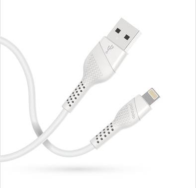 Porodo Blue USB-A to Lightning Cable - 1.2m/4ft - White