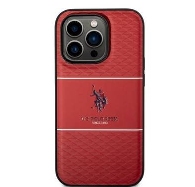 U.S. Polo Pattern Stripe Hard Case iPhone 14 Pro Max - Red