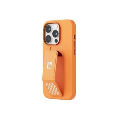 Levelo Morphix Silicone Case with Leather Grip - Orange - iPhone 14 Pro Max