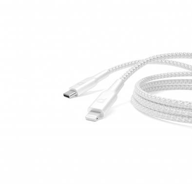 Powerology Braided USB-C To Lightning Cable - White