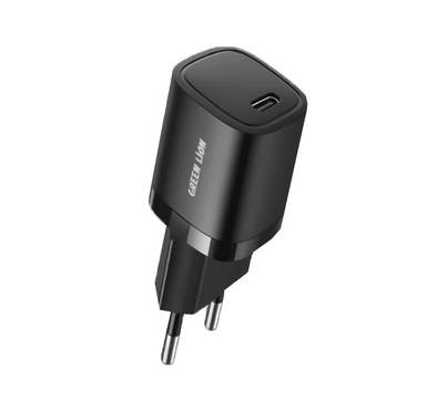 Green Lion Mini Size Wall Charger (EU Plug) - Black