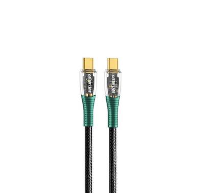 Green Lion USB-C to Type-C Transparent Cable - 1-Meter - Black