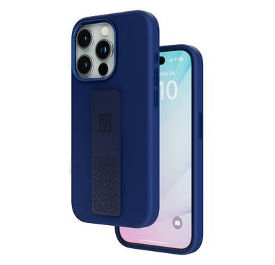 Levelo Morphix Silicone Case with Silicone Grip for iPhone 15 Pro Max, Reinforced Corners with Airguard, Premium Crafted Silicone, Shock-Proof Edges, 3H Anti Scratch, Built-In Grip, Magnetic Case - Deep Blue