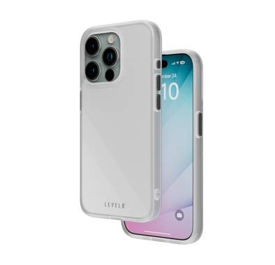 Levelo Solo Case for iPhone 15 Pro, Reinforced Corners with Airguard, Shock-Absorbent Protection, Shock-Proof Edges, High Transparency, 3H Anti Scratch - White