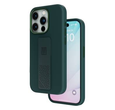 Levelo Morphix Silicone Case with Silicone Grip for iPhone 15 Pro Max, Reinforced Corners with Airguard, Premium Crafted Silicone, Shock-Proof Edges, 3H Anti Scratch, Built-In Grip, Magnetic Case - Green