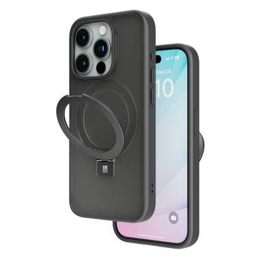 Levelo Verona Case for iPhone 15 Pro, Reinforced Corners with Airguard, Matte Finish TPU Material, Hybrid TPU & PC Material, MagSafe Compatible, Shock-Proof Edges,  3H Anti Scratch - Matte Black