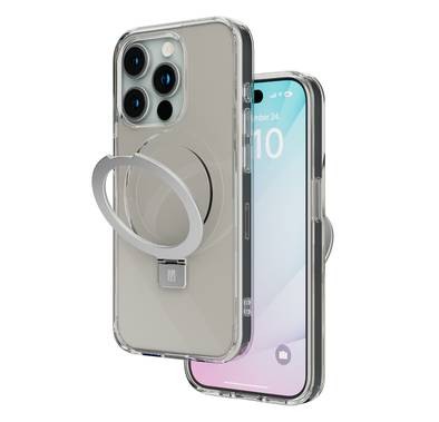 Levelo Verona Case for iPhone 15 Pro Max, Reinforced Corners with Airguard, Matte Finish TPU Material, Hybrid TPU & PC Material, MagSafe Compatible, Shock-Proof Edges, 3H Anti Scratch  - Clear