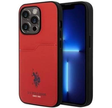 U.S.Polo Assn. PU Card Slot DH Hard Case  - Red - iPhone 15 Pro Max