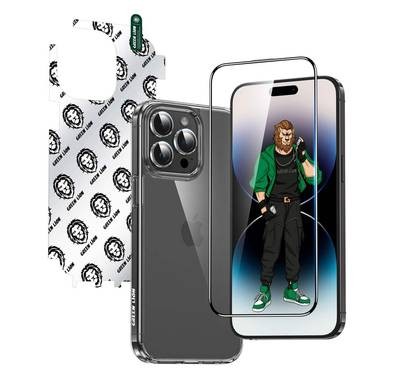 Green Lion 4 in 1 Defender Pack For iPhone 15 Pro Max - Transparent