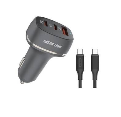 Green Lion Car Charger QC+PD+PD 50W - Black