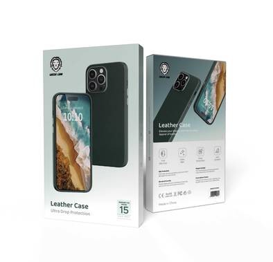 Green Lion iPhone 15 Pro Max For Leather Case - Green