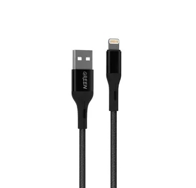 Green Lion USB-A to Lightning Braided Cable  1M  - Black