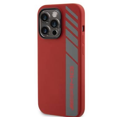 AMG MagSafe Silicone Case with Vertical AMG Logo Pattern for iPhone 15 Series  - Red - iPhone 15 Pro Max