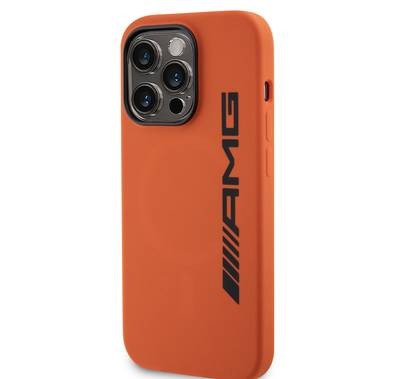 AMG MagSafe Silicone Case with Large AMG Logo for iPhone 15 Pro Series - Orange - iPhone 15 Pro Max