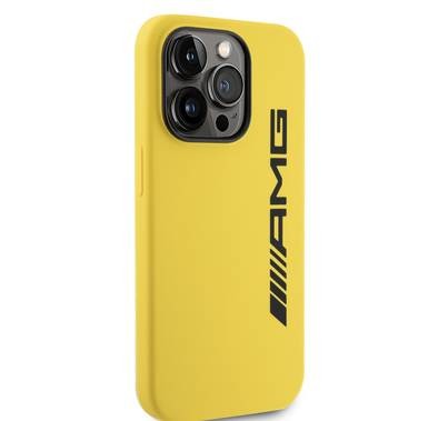 AMG MagSafe Silicone Case with Large AMG Logo for iPhone 15 Pro Series - Yellow