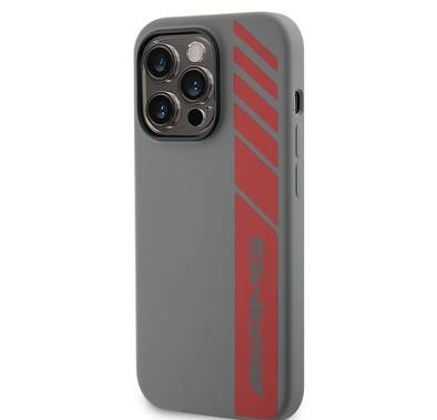 AMG MagSafe Silicone Case with Vertical AMG Logo Pattern for iPhone 15 Series  - Grey - iPhone 15 Pro