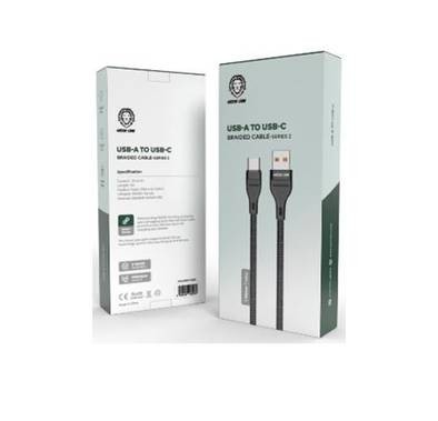 Green Lion USB-A To USB-C Braided Cable-Series 2 (1m) - Black