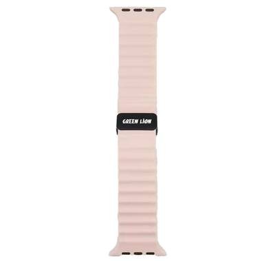 Green Lion Wave Mettalic Silicone Watch Band 42/44/45/49MM, Comfort Wearing, Premium Material - Pink