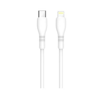 كابل بورودو أزرق 1.2 متر من النوع C إلى Lightning PVC 20 واط - أبيض - 1.2M