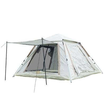 Green Lion GT-6 Camping Tent with Ventilated Mesh, UV Protection, Waterproof & Wind Resistance, 190T Polyester Carrying bag, 5-6 People Capacity, 2 Doors, 210D Oxford Fly - Beige