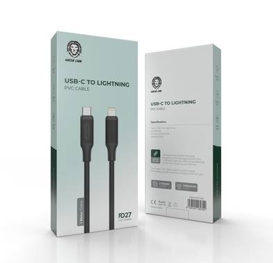 Green Lion Type-C  To Lightning PVC Cable (1m) - Black