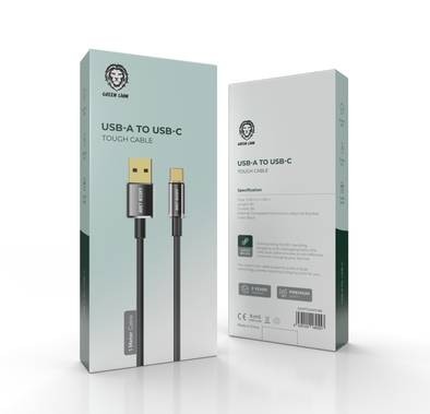 كابل متين من Green Lion USB-A إلى Type-C (1 متر) - أسود