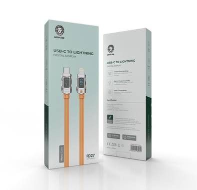 Green Lion USB-C To Lightning With  Digital Display Cable (1m) - Orange