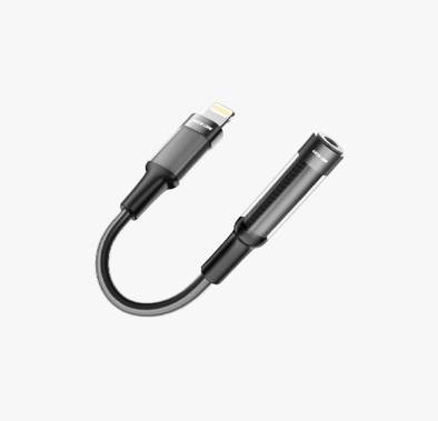 Green Lion Earphone Adapter Lightning To 3.5 Audio Jack (12cm) - Black