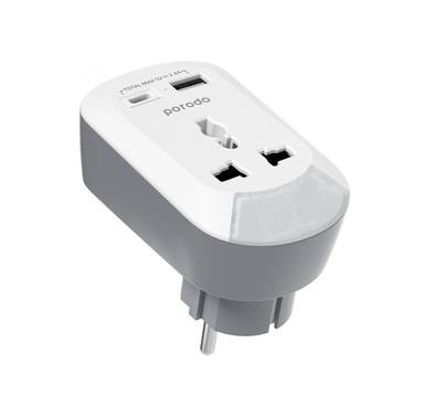 Porodo Universal AC Socket EU Plug Adapter - White