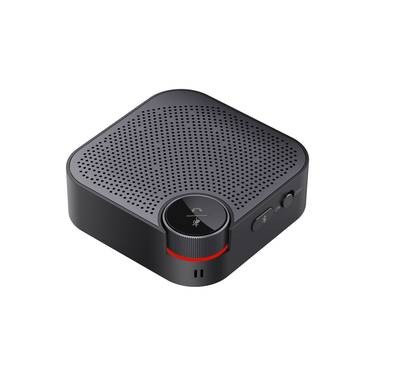 Porodo Wireless Conference Speaker Omni-Directional Audio Pickup, 800mAh Battery, Plug & Play, 3m Microphone Coverage, 10m Bluetooth Distance - Black