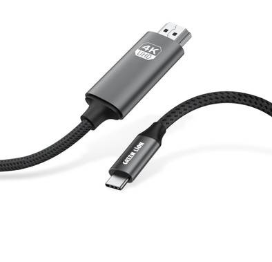 كابل جرين ليون 4K USB-C إلى HDMI - أسود - 2M