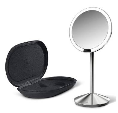 Simplehuman Sensor-Lighted Makeup/Vanity Mirror with Case - Silver