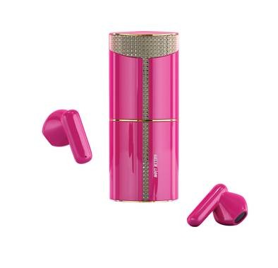 Green Lion Lipstick True Wireless Earbuds with Stereo System - Pink