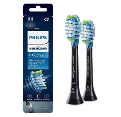 Philips Sonicare C3 Premium Plaque Defense Standard Toothbrush Heads - Black