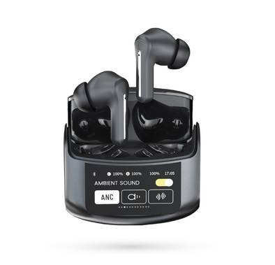 Green Lion EliteWave ANC Inbuilt Touch Screen Earbuds - Black