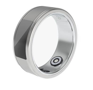 Porodo Wearable Smart Ring with Touch Function, Lithium Polymer, Anti-Bacterial Stainless Steel, Waterproof IP68, 4.5g - Silver