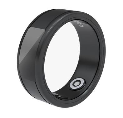 Porodo Wearable Smart Ring with Touch Function, Lithium Polymer, Anti-Bacterial Stainless Steel, Waterproof IP68, 4.5g - Black 