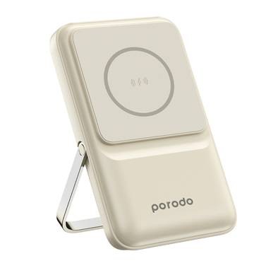 Porodo Magsafe 10000mAh Power Bank with Build in Cable - Beige