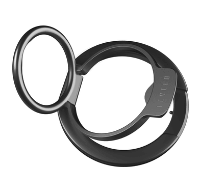 Levelo Luccio 2 In 1 Phone Ring Holder, Aluminum Alloy, 3500Gs Magnetic Force - Black