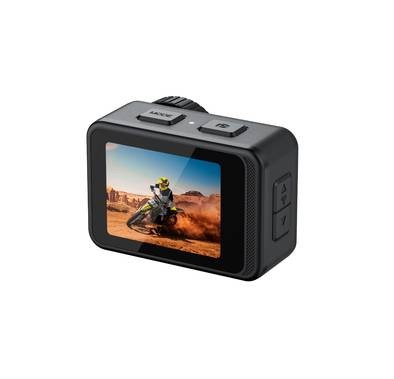 Porodo Lifestyle Fully Waterproof UHD Action Camera Dual Display with Video Stabilization, Wi-Fi, 128GB Micro SD, 80 minutes Video Capture, Windows & Mac, White Balance - Black