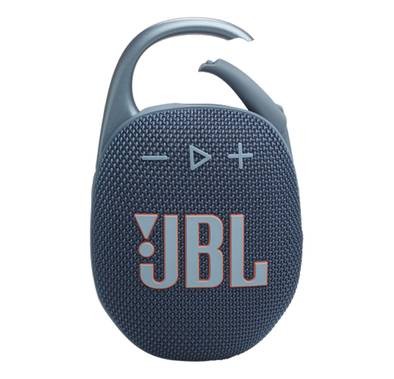 مكبر صوت JBL Clip 5 اللاسلكي المحمول، بلوتوث 5.3، وقت شحن 3 ساعات، طاقة خرج 7 وات، عمر بطارية 15 ساعة، مقاوم للماء والغبار IP67 - أزرق